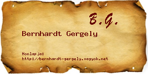Bernhardt Gergely névjegykártya